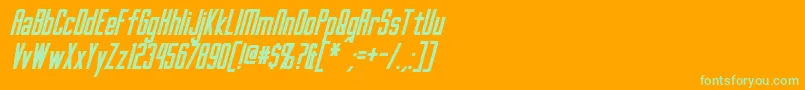 GothamNightsBoldItalic-Schriftart – Grüne Schriften auf orangefarbenem Hintergrund