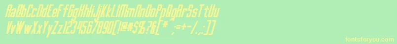 GothamNightsBoldItalic Font – Yellow Fonts on Green Background