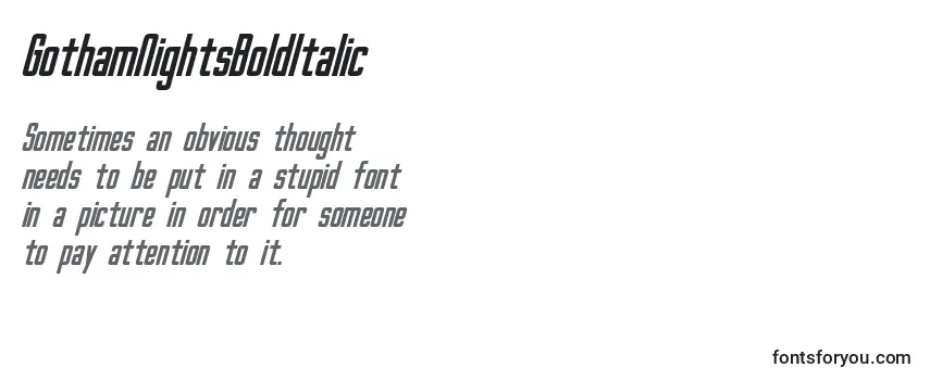 GothamNightsBoldItalic Font