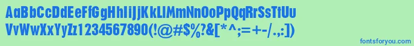 PlakatdbNormal Font – Blue Fonts on Green Background
