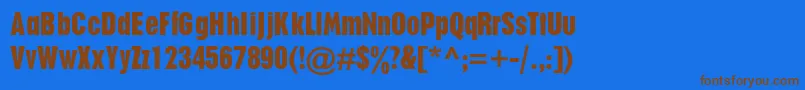 PlakatdbNormal Font – Brown Fonts on Blue Background