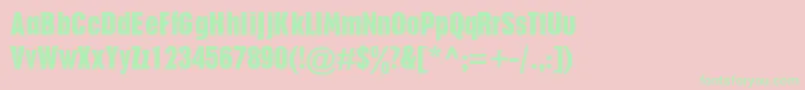 PlakatdbNormal Font – Green Fonts on Pink Background