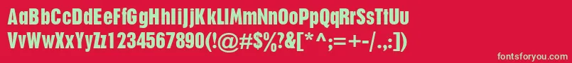 PlakatdbNormal Font – Green Fonts on Red Background
