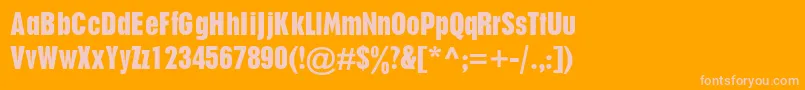 Fonte PlakatdbNormal – fontes rosa em um fundo laranja