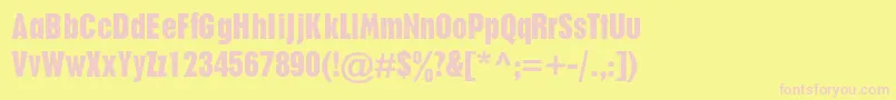 Police PlakatdbNormal – polices roses sur fond jaune