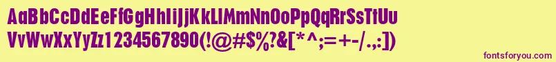 PlakatdbNormal Font – Purple Fonts on Yellow Background