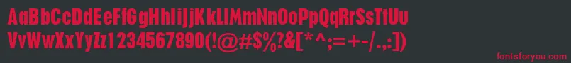 PlakatdbNormal Font – Red Fonts on Black Background