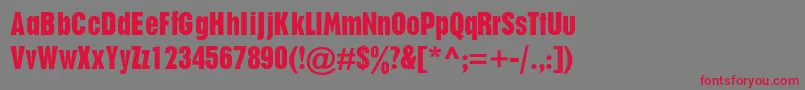 フォントPlakatdbNormal – 赤い文字の灰色の背景