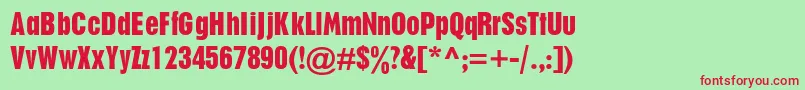 PlakatdbNormal Font – Red Fonts on Green Background