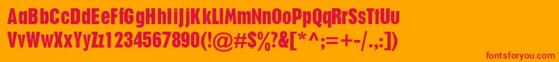PlakatdbNormal Font – Red Fonts on Orange Background