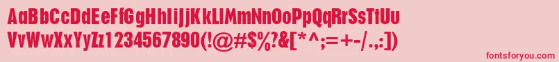 フォントPlakatdbNormal – ピンクの背景に赤い文字