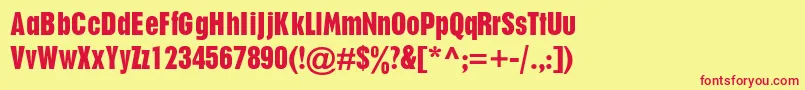 PlakatdbNormal Font – Red Fonts on Yellow Background