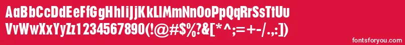 PlakatdbNormal Font – White Fonts on Red Background
