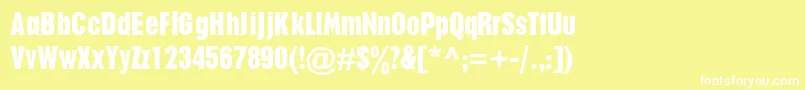 フォントPlakatdbNormal – 黄色い背景に白い文字
