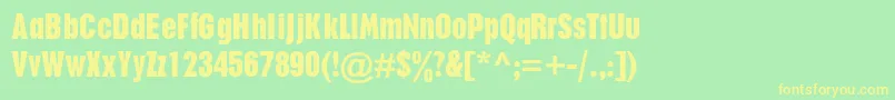 PlakatdbNormal Font – Yellow Fonts on Green Background