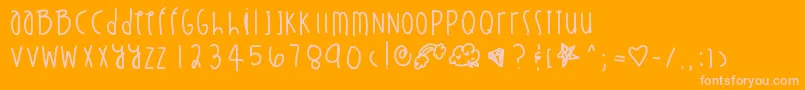 Шрифт Stuntinonyou – розовые шрифты на оранжевом фоне