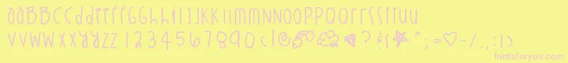 フォントStuntinonyou – ピンクのフォント、黄色の背景