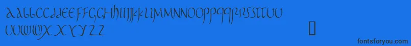 Pomponianus Font – Black Fonts on Blue Background