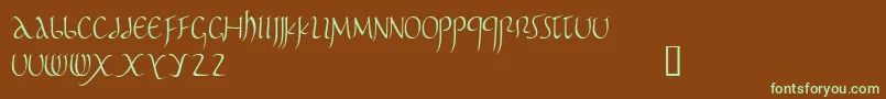 Pomponianus Font – Green Fonts on Brown Background