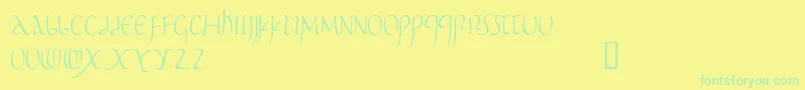 Pomponianus Font – Green Fonts on Yellow Background