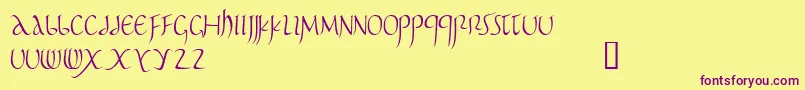 Pomponianus Font – Purple Fonts on Yellow Background