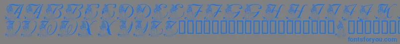 LmsForPrincessJulie-Schriftart – Blaue Schriften auf grauem Hintergrund