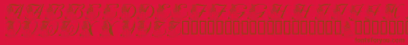 LmsForPrincessJulie-Schriftart – Braune Schriften auf rotem Hintergrund