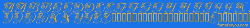 LmsForPrincessJulie Font – Orange Fonts on Blue Background