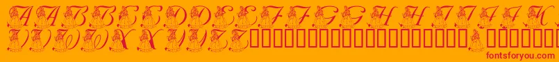 LmsForPrincessJulie Font – Red Fonts on Orange Background