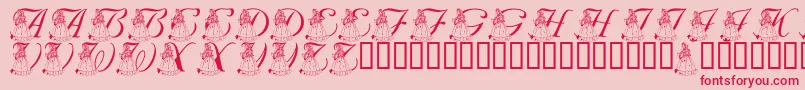 LmsForPrincessJulie-Schriftart – Rote Schriften auf rosa Hintergrund