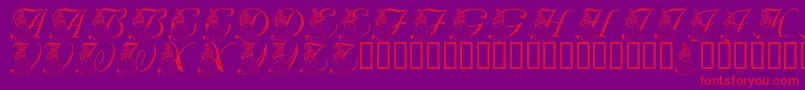 LmsForPrincessJulie Font – Red Fonts on Purple Background
