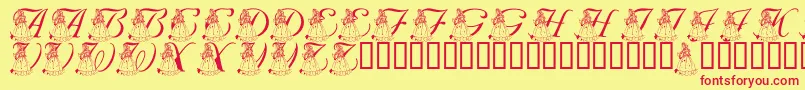 LmsForPrincessJulie Font – Red Fonts on Yellow Background