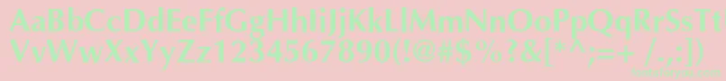 OptimalcBold Font – Green Fonts on Pink Background