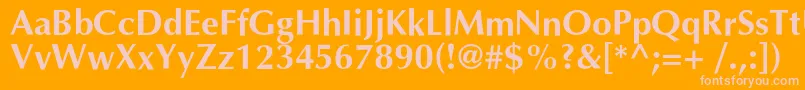 フォントOptimalcBold – オレンジの背景にピンクのフォント