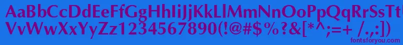 OptimalcBold Font – Purple Fonts on Blue Background