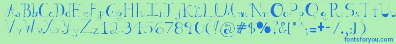 Sabrina Font – Blue Fonts on Green Background