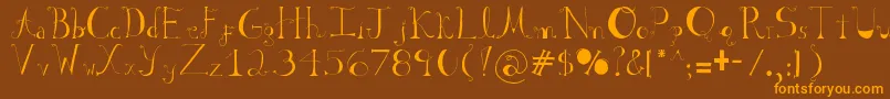 Sabrina Font – Orange Fonts on Brown Background