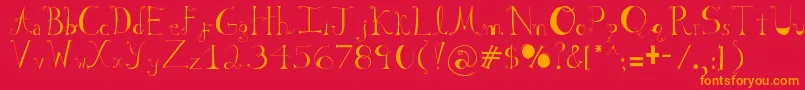 Sabrina Font – Orange Fonts on Red Background