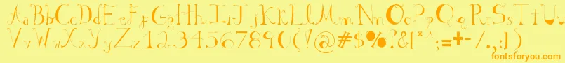 Sabrina Font – Orange Fonts on Yellow Background