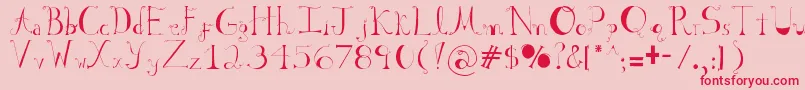 Sabrina Font – Red Fonts on Pink Background