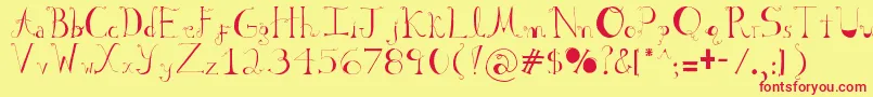 Sabrina Font – Red Fonts on Yellow Background