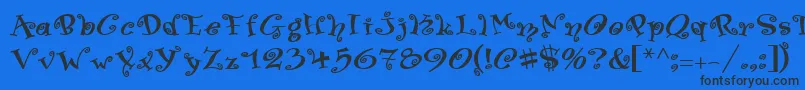 フォントSwingerMedium – 黒い文字の青い背景