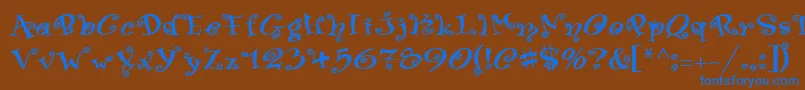 Шрифт SwingerMedium – синие шрифты на коричневом фоне