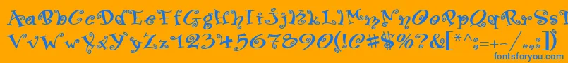 フォントSwingerMedium – オレンジの背景に青い文字