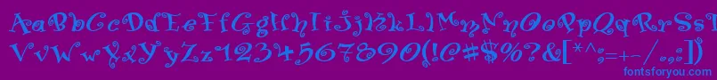フォントSwingerMedium – 紫色の背景に青い文字