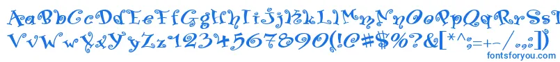 SwingerMedium-fontti – siniset fontit valkoisella taustalla