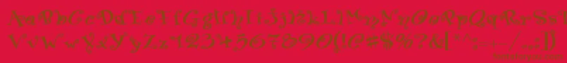 フォントSwingerMedium – 赤い背景に茶色の文字
