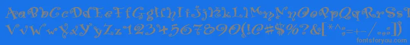 SwingerMedium-fontti – harmaat kirjasimet sinisellä taustalla