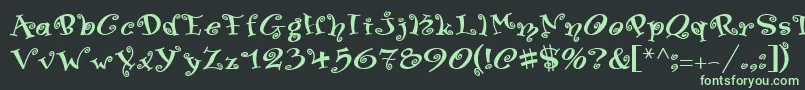 フォントSwingerMedium – 黒い背景に緑の文字