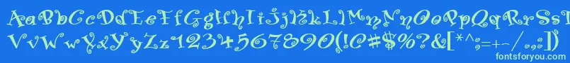 SwingerMedium Font – Green Fonts on Blue Background